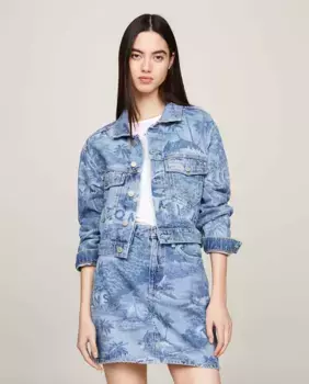 Укороченная джинсовая куртка женская Claire Tommy Jeans, индиго