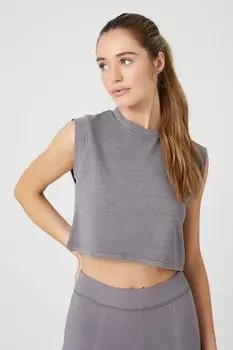 Укороченная футболка Active Muscle Forever 21, угольный