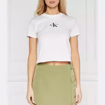 Укороченная футболка Calvin Klein, белый