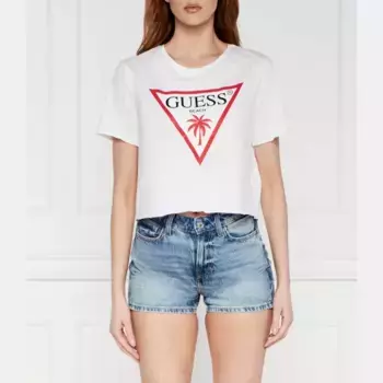 Укороченная футболка Guess, белый