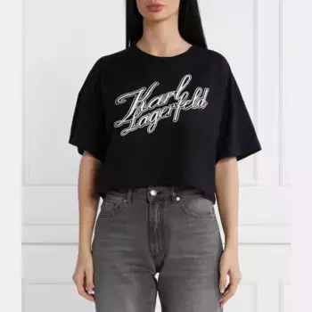 Укороченная футболка Karl Lagerfeld, черный