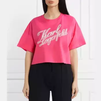 Укороченная футболка Karl Lagerfeld, розовый