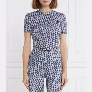 Укороченная футболка Logomania Guess, синий