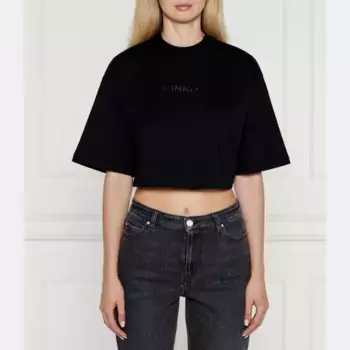 Укороченная футболка Pinko, черный
