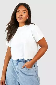 Укороченная футболка плюс Boohoo, белый
