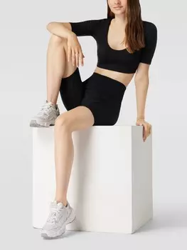 Укороченная футболка с логотипом, модель OPEN ADIDAS SPORTSWEAR, черный