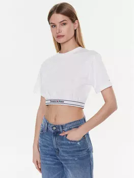 Укороченная футболка Tommy Jeans, белый
