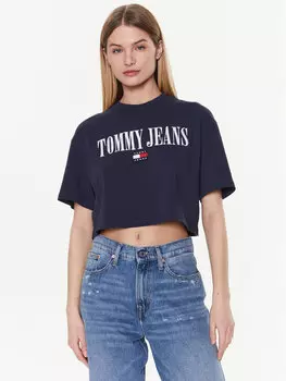 Укороченная футболка Tommy Jeans, синий
