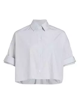 Укороченная хлопковая рубашка в полоску Next Ex TWP, белый