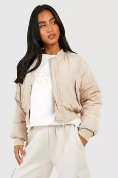 Укороченная куртка-бомбер Boohoo, серый