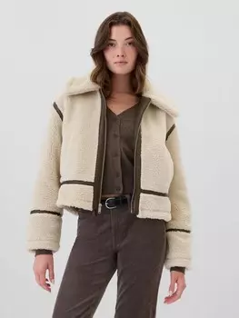 Укороченная куртка из шерпы Gap, бежевый