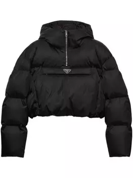 Укороченная куртка Prada Re-Nylon, черный