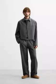 Укороченная куртка ZARA, серый