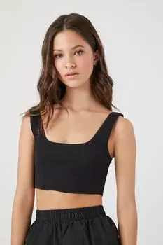 Укороченная майка Forever 21, черный