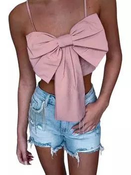 Укороченная майка Put A Bow On It в розовом цвете LENA