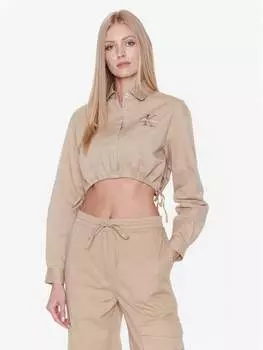 Укороченная рубашка Calvin Klein, бежевый