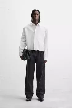Укороченная рубашка для пирсинга ZARA, полосатый