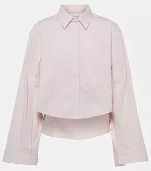 Укороченная рубашка из смесового хлопка Victoria Beckham, розовый