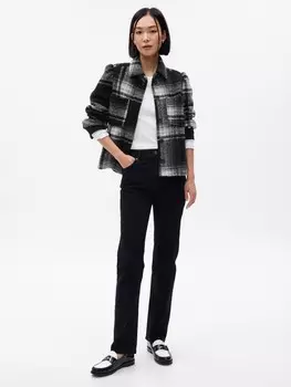 Укороченная шерстяная куртка Gap, черный