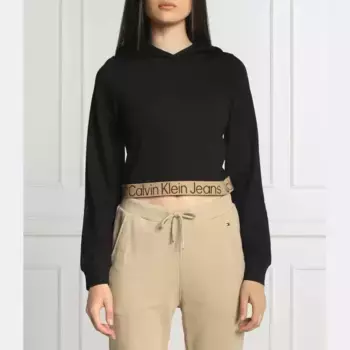 Укороченная толстовка Calvin Klein, черный