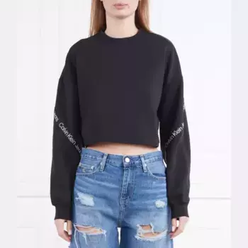 Укороченная толстовка Calvin Klein, черный