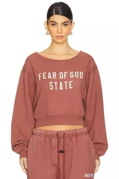 Укороченная толстовка Fear Of God Essentials, цвет crimson
