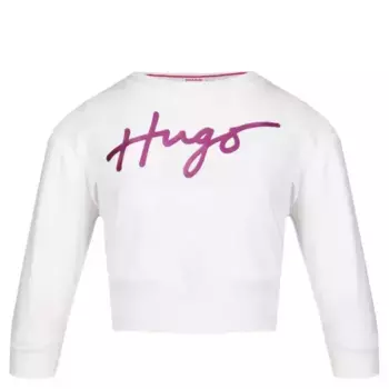 Укороченная толстовка Hugo, белый