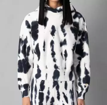 Укороченная толстовка с капюшоном Reverse Weave Tailored в цвете какао-масла с эффектом тай-дай Champion