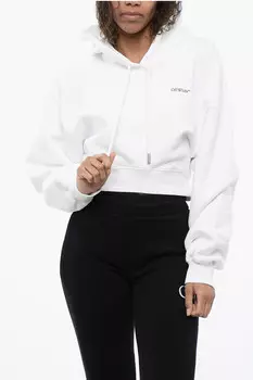 Укороченное худи Off-White, белый