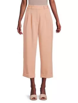 Укороченные брюки со складками с высокой посадкой Dkny, цвет Cafe Pink