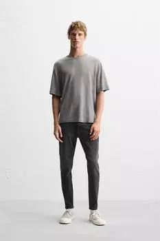 Укороченные джинсы скинни ZARA, угольный
