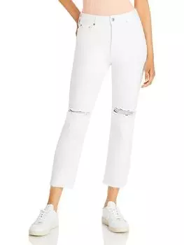 Укороченные джинсы Stella Womens Denim Raw Hem Paige, цвет bare white destructed
