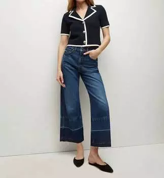 Укороченные джинсы Taylor Wide Leg W Released Hem In Bright Blue Veronica Beard, синий