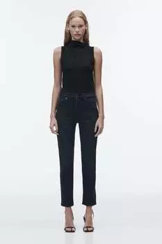 Укороченные джинсы zw the slim ZARA, чернила синяя
