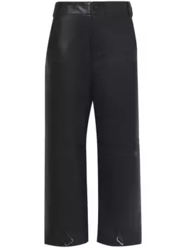 Укороченные кожаные брюки прямого кроя Proenza Schouler White Label, черный