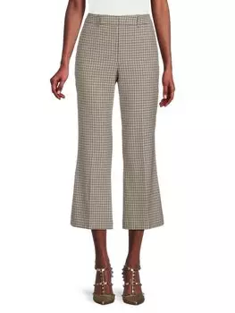 Укороченные расклешенные брюки Windowpane Karl Lagerfeld Paris, цвет Beige Multi