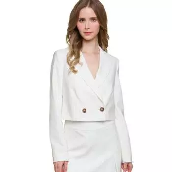 Укороченный блейзер на пуговицах FASHNZFAB, белый