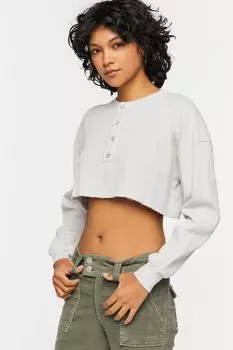 Укороченный термо-топ Raw-Cut Forever 21, серый