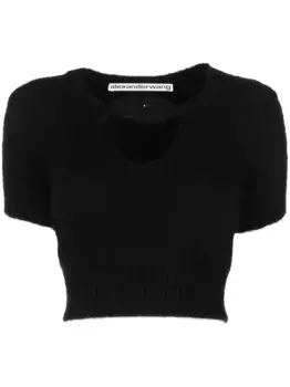 Укороченный топ Alexander Wang, черный