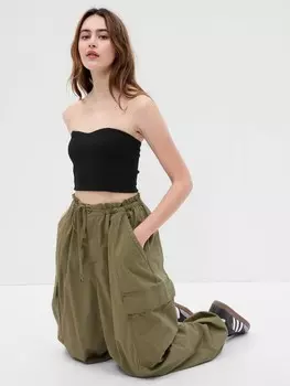 Укороченный топ без бретелек Gap, черный