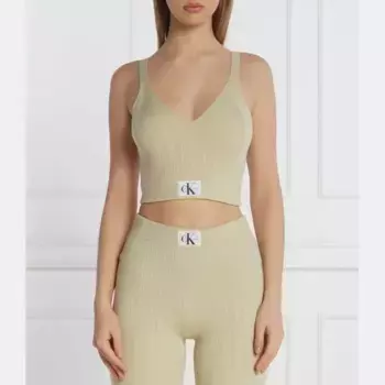 Укороченный топ Calvin Klein, зеленый