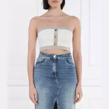 Укороченный топ Elisabetta Franchi, белый