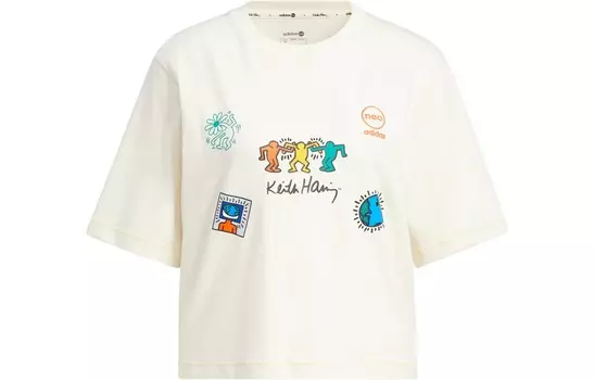 Укороченный топ Keith Haring X Keith Haring женский, белый Adidas Neo