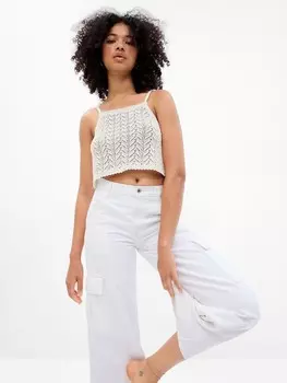 Укороченный топ крючком Gap, белый