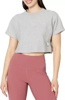 Укороченный топ Lounge Terry Loop adidas, цвет Medium Grey Heather