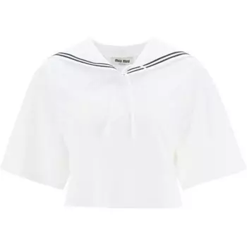 Укороченный топ Miu Miu, белый