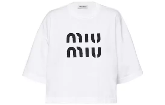 Укороченный топ Miu Miu, белый