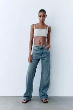 Укороченный топ с брязками ZARA, камень
