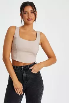 Укороченный топ с отделкой из камня и корсета QUIZ Clothing