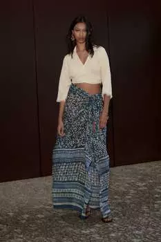 Укороченный топ с запахом Zara, светло-бежевый